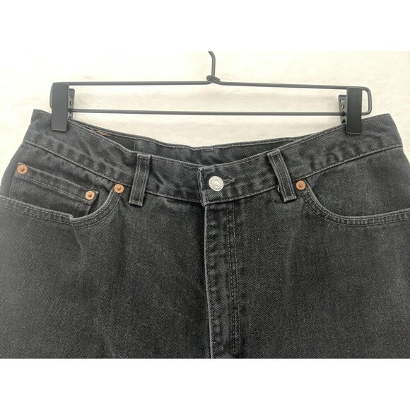 Vintage Black Levis 550 Relaxed Fit Tapered Leg Jeans Womens Sz 16 W M - Picture 2 of 11